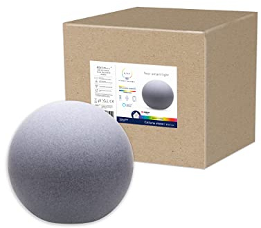 tint Smarte Outdoor LED Leuchtkugel Calluna Ø 40cm, Gartenkugel, Kugelleuchte, Farbwechsel RGB, E27 Fassung, ip44 für Außen, Zigbee, funktioniert mit Alexa, Optik: stone…