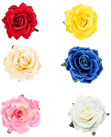 Barrette Fleur Pince à Cheveux, 6 Pcs Hair Clips, Multicolore Broche Epingle à Cheveux pour les Femmes Filles pour la Plage la Fête le Mariage