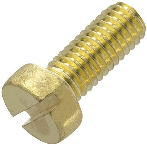 AERZETIX - C60081 - Satz von 10 Metallschrauben mit zylinderkopf M5x12 mm mit schlitz S - verbindungsbolzen - DIN 84 - aus messing - schraubendreher spannen