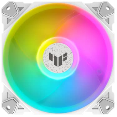 ASUS TUF Gaming TF120 Ventilateur de boîtier ARGB White Edition – Pack unique (1 pièce, Aura Sync, ventilateur ARGB silencieux adressable, commande PWM, blanc)