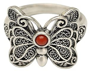 WLLDDDIU Anillo Plata 925 Damas,Anillos Ajustables para Mujer Mariposa Retro 925 Plata De Ley Grabado Calado Anillos De Eternidad Anillos De Boda Anillos De Promesa para Niñas Damas