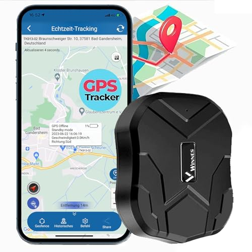 localizador GPS para Coche TK905,rastreador GPS con Potente Dispositivo magnético Aplicación Gratuita para automóvil/Motocicleta/Barco 90 días de Tiempo en Espera