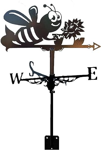 Windfahne, Metall-Wetterfahne, Wetterhahn, Windrichtungsanzeiger, Retro-Wetterfahnen, Garten, kreative Edelstahl-Dachhalterung für Bauernhof, Hof, Heimdekoration, Geschenk