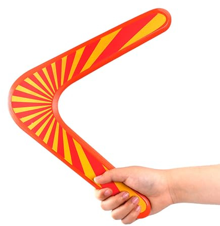 Teogneot Boomerang V Shaped Outdoor, Boomerang, Flatloop Bummerang, Boomerang Anfänger, Return Flying Boomerang Wooden Toy Geschenke(Orange)