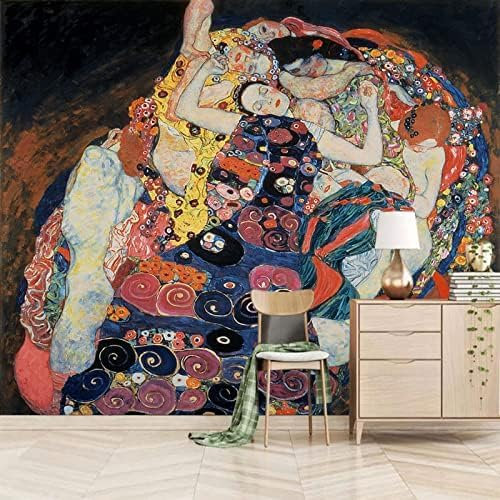 XLMING Papel Pintado 3D Beso De Klimt Decoración Fotomural Dormitorio Sala De Estar Pared Pintado Papel Tapiz No Tejido-430cm×300cm