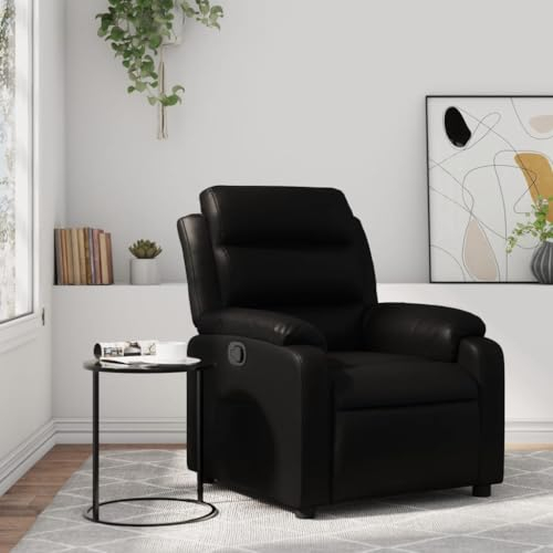 THOYTOUI Relaxsessel, ArmlehnStuhl Armlehnensessel Ohrensessel Kinosessel Geeignet für Wohnzimmer Stube Büro Speisesaal Schwarz Kunstleder