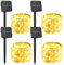Lot de 4 Guirlande Solaire Exterieur Jardin, Guirlande lumineuse solaire,12M 120 LED Noël Guirlande Lumineuse Solaire 8 Modes Étanche Fil Cuivre Lumière pour Sapin de Noël,Jardin,Terrasse,Balcon