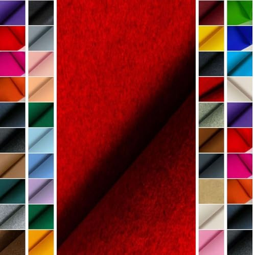 StoffBook 4mm Polyester Bastelfilz Stoff Meterware Rotmelange – Stabiler Filzplatten Zum Nähen, Kleben, Basteln, DIY Taschen, Dekoration und Kinderprojekte - 100cm Breite - e386