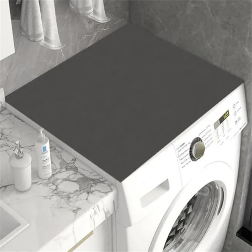 Highdi Housse de Protection pour Machine à Laver Top, Série de Couleurs Unies, Coussin de Machine à Laver Antidérapant, Housse de Machine à Laver pour Sèche-Linge, Machine à Laver (Noir,50x80cm)