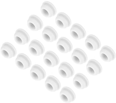 QUARKZMAN 20pz Tappi in Silicone per Foro Chiusura Scatto, 10mm/0,4 Dia Montaggio Larghezza Scanalatura Stretta 2mm Pannello Copertura Guarnizione Rotonda per Passacavi Tappi Tenuta Bianco