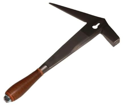 Sanpro Schieferhammer - Rheinische Form rechts für Rechtshänder, Handgeschmiedet, und teilweise gehärtet, Mit Nagelzieher, Oberfläche Blank geschliffen, Mit Spitzenschutz, Für Rechtshänder