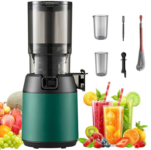 Spremiagrumi Automatico a Freddo da 200 W con Masticazione Lenta - 150 Coppia - Scivolo di Alimentazione Extra Large da 13 Cm - Contenitore da 1800 Ml - Filtro a 3 Strati