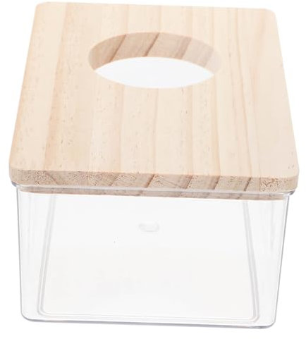 BUGUUYO Hamster Sandbad Dusche Mit Holzabdeckung Transparentes -Badezimmer Für Kleine Haustiere Wie Zwerghamster Meerschweinchen Und Eichhörnchen Multifunktional Als Sandbad Und Toilette