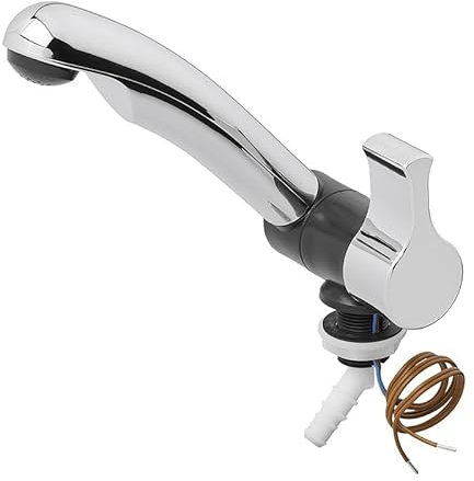 Kalt-Wasserhahn Style 2005 12V Ø20 mm – Schwenkbar, Chrom/Schwarz, für Wohnmobil & Caravan
