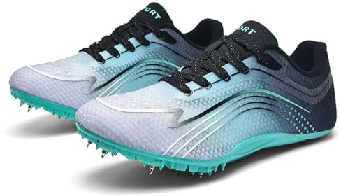 Zapatillas de atletismo con clavos Sprint, amortiguación con placa de carbono, 7 clavos, malla, transpirables, antideslizantes, ligeras, unisex, para mujer, hombre, atletismo, carreras, 35-44 EU