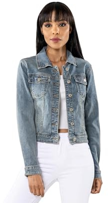 Nina Carter Denim - felpa in jeans da donna, per le mezze stagioni, leggera, casual, blu