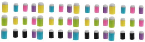 SHINEOFI 4 Sätze Bemalen Bastel Set Finger Paint Fingerschwamm Dauber Finger-Set Palette Pinsel Werkzeug Farbtöne DIY-schwammtupfer Malen Von Fingerklecksen Plastik 12 Stück * 4