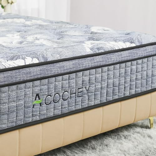 Acochey King Mattress, 10 Inch Cool Memory Foam Individually Pocket Sprung Mattress for Enhanced Pressure Relief and Spinal Alignmentf, Hybrid Mattresses in a Box-150x200x25cm