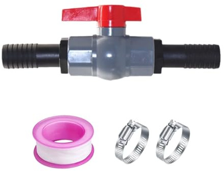 Válvuladebola de PVC, Válvuladebola con racor, Válvuladebola con racor para tubería, Válvuladecierre para manguera,1 1/4 pulgada, para manguera de 32 mm, con conector de cubo
