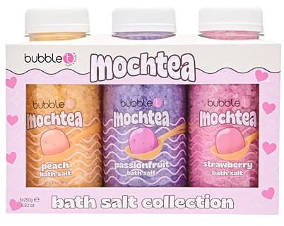 Bubble T Cosmetics Mocha Tea Bath Salts 3 x 250g – Relaxing & Moisturizing Bath Soak – Aromatherapy Spa Gift Set for Women & Self-Care 3 x 250g