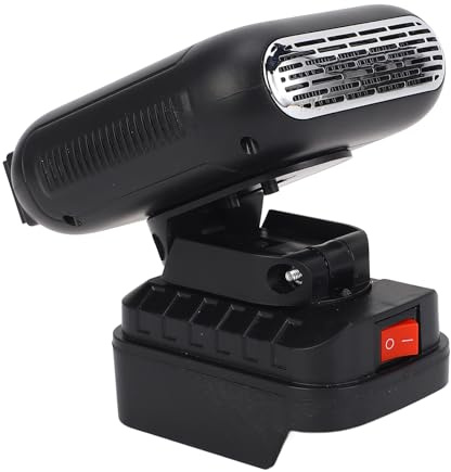 Walfront Tragbare Heizung, 2 Temperaturen für BL1830 BL1850 BL1840 BL1845 BL1815 BL1820 BL1860B, USB Camping Batteriebetriebene Heizung für Kleine Räume