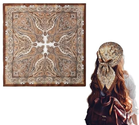 Brown Bandana Men's Neckerchiefs Bandanas for Women 70x70cm Hair Bandana