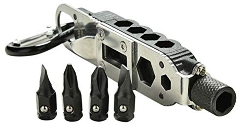Fyearfly Kit multi-outils : tournevis, porte-embout hexagonal, clé, lampe de poche LED, équipement de camping et de survie