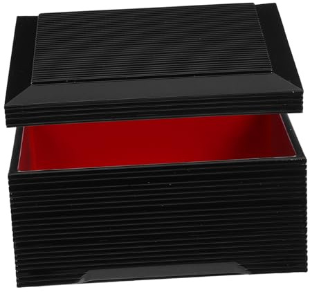 COLLBATH Caja Bento Japonesa Rectangular con Tapa Diseño Doble Color y Textura Madera Contenedor para Sushi y Comidas para Picnic y Uso Restaurante