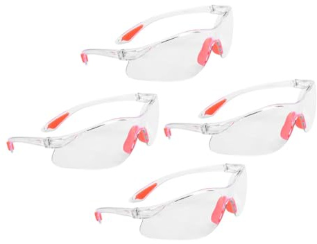 HOODANCOS 4 piezas Gafas de Seguridad de Lentes Resistentes Arañazos Protección contra Polvo y Salpicaduras para Hombres y Mujeres Obra y Trabajo