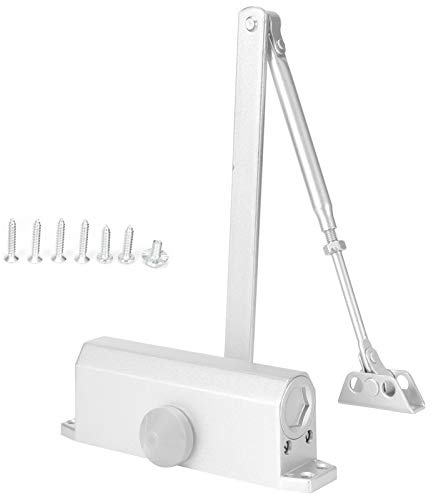 Mtlavishness Cierrapuertas con amortiguador hidráulico Tope de puerta automático de 180 grados con brazo basculante engrosado Instalación izquierda derecha para puertas de metal (062 Soporte de carga