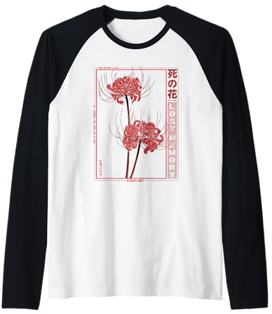 Giapponese Ragno Giglio Soft Grunge Anime Estetica Fiore Maglia con Maniche Raglan