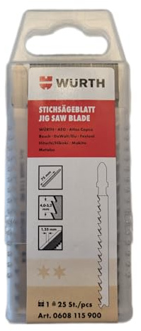 Würth Stichsägeblätter Holz, 25 Stück (0608115900)