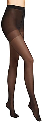 Wolford Miss W 30 Den Leg Support Tights For Women Semi-Sheer Compression Pantyhose Reinforced Heel Comfortable on Your Feet | Color Black | Size X-Large