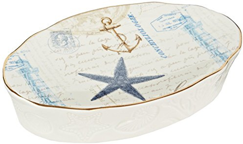 Avanti Linens - Soap Dish, Countertop Accessories, Nautical Insipired Home Decor (Antigua Collection) | Decorative Soap Dish, Bar Soap Holder, Bathroom & Kitchen Use, Countertop Organizer, Easy To Clean