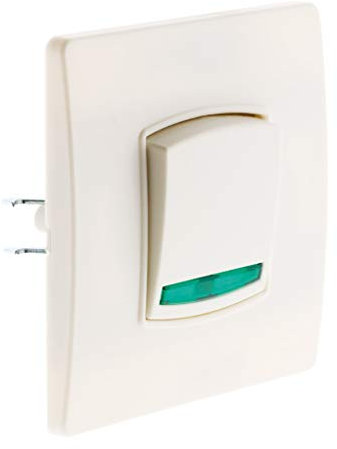 Zenitech - Pulsante Indicatore Borne-Auto Viti + Ganci - Pronto da Installare - Compatibile Con Scatole da Incasso Standard - Fissaggio Viti e Ganci - Bianco