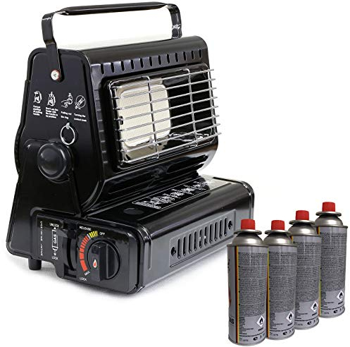 Heizstrahler Gasheizung 1,3KW Gasstrahler keramik Heizgerät Heizung + 4x Gaskartuschen