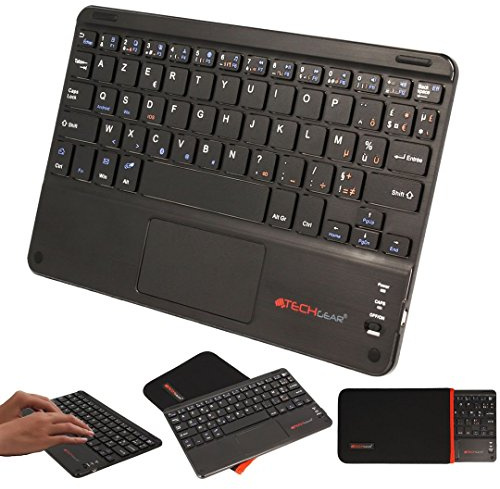TECHGEAR® [Active Strike Pro Clavier AZERTY Bluetooth sans Fil avec Pavé Tactile Multifonctionnel Intégré pour ASUS ZenPad 10 (+ Housse de Protection pour Clavier Offerte)