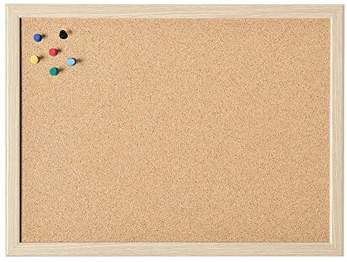 magnetoplan Holtz Tableau en liège avec cadre en bois 800 x 600 mm avec accessoires