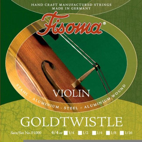 FISOMA Goldtwistle Saiten für Violine 1/2 Satz - die robuste Schülersaite, stimmstabil mit Leichter Ansprache - Made in Germany