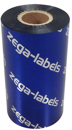 zega-labels Thermotransfer Farbband 110 mm x 300 m - zega blue (Wachs Premium) - Farbseite AUSSEN - Ribbon für Zebra ZT-Serie/ZM400/ZD420T/ZD421T/ZD230T - 1 Zoll Kern Ø 25 mm - für Papieretiketten