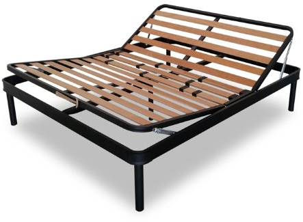 EVERGREENWEB MATERASSI & BEDS Manuell Lattenrost XXL aus orthopädische Stahlrahmen mit 14 Leisten Schichtholz H35 cm - 80X190 | Tecna Plus