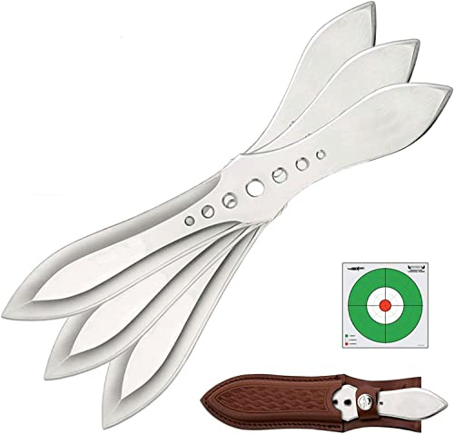 UNITED CUTLERY Hibben Competition Thrower Triple Set klein, 3er-Set einteiliges Edelstahl Wurfmesser mit Scheide 21,5 cm, Wurfmesser Set, Outdoormesser & Jagdmesser