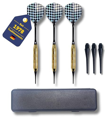 Best Sporting Safety-dartpilar Fortune I 3 dartpilar med plastspets och mässingshylsa I softdart-set I E-dart pilar i 16, 18 eller 21 g I inkl. reservspetsar och dartfodral