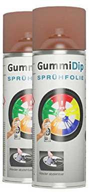Gummi Dip Sprühfolie, Effekt Spray, 2er Set, 2x400 ml (Kupfer Metallic)
