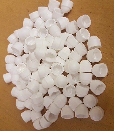 M8-13mm 20 PCS White Plastic Dome Hex Head Bolt Nut Protection Caps Cover Hexagon