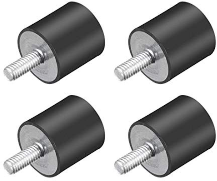 sourcing map 4pcs M4 Vibration und Dämpferaufnahme Gummi mit Gewindebolzen 0,59 x 0,59 de