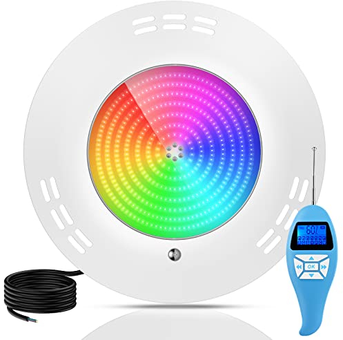LyLmLe Luce Piscina LED Riempito di Resina, 35W ultrapiatta Lampada LED Sommergibile Multicolore RGB Dimmerabile con Telecomando, 140°angolo del fascio, IP68 Impermeabile, 12V AC