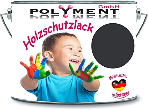 Polyment GmbH - Vernice protettiva per legno, resistente alle intemperie, protezione a lungo termine dalle intemperie, colore di protezione per legno RAL 7021, colore: nero/grigio