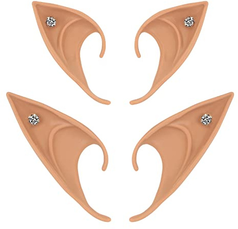Lusofie 2 Paar Elfenohren Cosplay Elf Ears Anime Party Zubehör Halloween Weihnachten Vampire The Masquerade Elfen Kostüm Elfen Ohren Weihnachten Elfenohren Schmuck