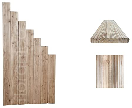 Floranica Tavole Lisce in Legno di larice Listello in Legno Non impregnato Pannelli Legno Pavimento per Esterno Listelli Legno Assi di Legno 20 Pezzi, Lunghezza: 90 cm